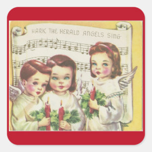 Vintage Christmas Choir Square Sticker