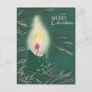 Vintage Christmas Christmas Candle Holiday Postcard