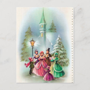 Holiday Christmas Door Winter Lantern Press Postcard 