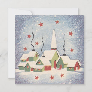 Vintage Christmas Church Holiday Card
