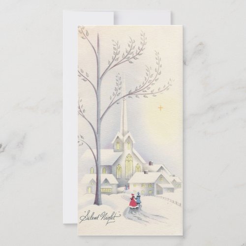 Vintage Christmas Church Holiday Card