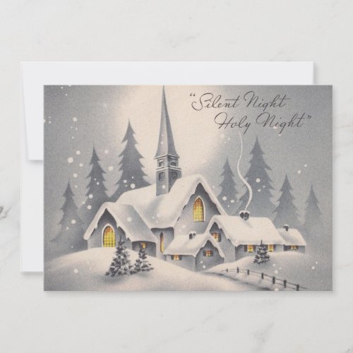 Vintage Christmas Church Holiday Card