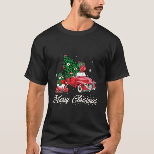 Vintage Christmas Classic Truck Snowman Xmas Tree  T_Shirt