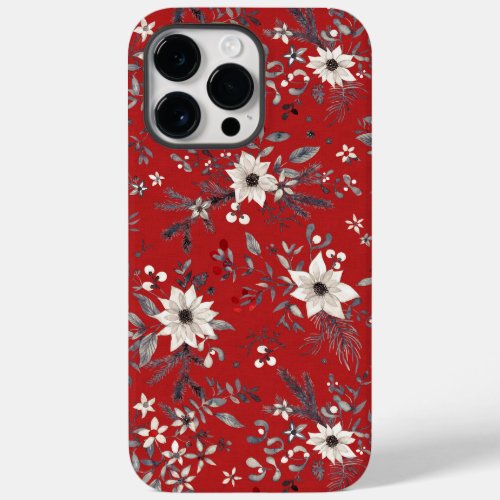 Vintage Christmas classic winter watercolor floral Case_Mate iPhone 14 Pro Max Case