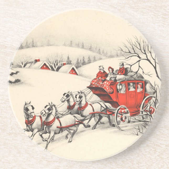Vintage Christmas Coaster (Front)