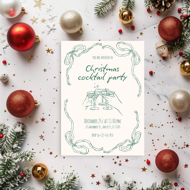 Vintage Christmas Cocktail Party Invitation (Creator Uploaded)