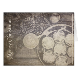 Vintage Christmas Coffee & Cookies Card