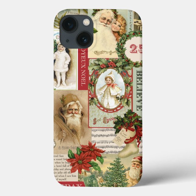 VINTAGE CHRISTMAS COLLAGE Case-Mate iPhone CASE (Back)