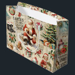 Vintage Christmas Collage Decoupage Large Gift Bag<br><div class="desc">Vintage Christmas decoupage wrapping paper. Festiver gift wrap for the Christmas season. Designed for you by Blackberry Boulevard.</div>