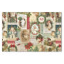 vintage Christmas collage decoupage tissue paper