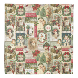 VINTAGE CHRISTMAS COLLAGE DUVET COVER