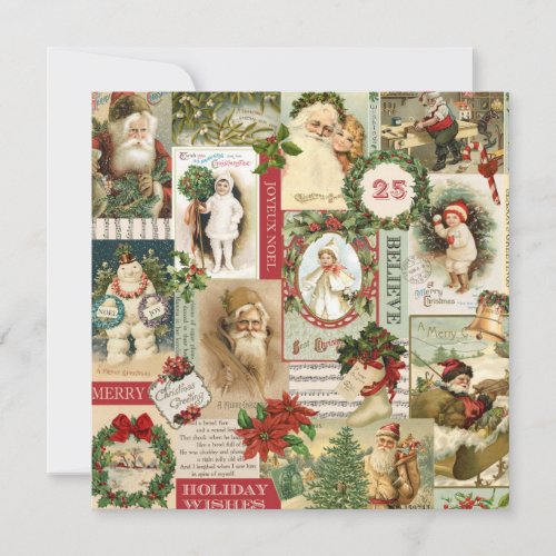 VINTAGE CHRISTMAS COLLAGE HOLIDAY CARD