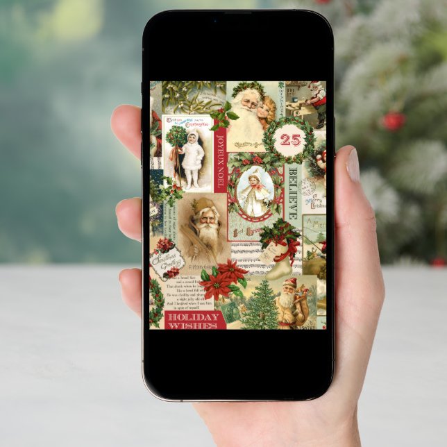 VINTAGE CHRISTMAS COLLAGE HOLIDAY CARD (Front Digital)