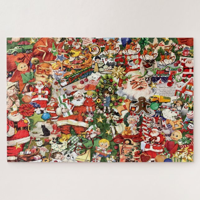 Vintage Christmas Collage Jigsaw Puzzle (Horizontal)