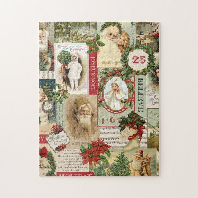 VINTAGE CHRISTMAS COLLAGE JIGSAW PUZZLE (Vertical)