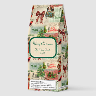 Vintage Christmas Collage Roasted Coffee