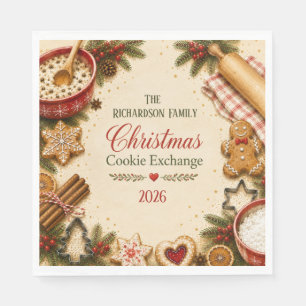 Vintage Christmas Cookie Exchange Napkins