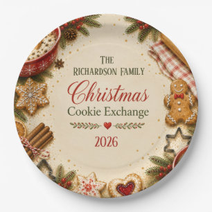 Vintage Christmas Cookie Exchange Paper Plates