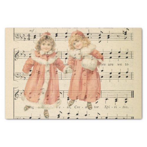 Vintage Christmas Costumes  Music Sheet Decoupage