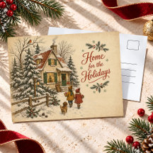 Vintage Christmas Cottage Home for the Holidays