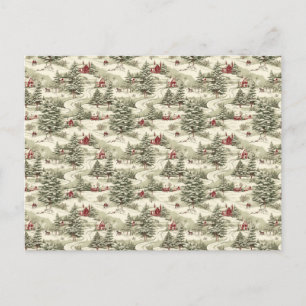 Vintage Christmas Country Winter Scenery Holiday Postcard