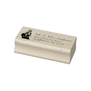 Vintage Christmas Couple Art Rubber Stamp
