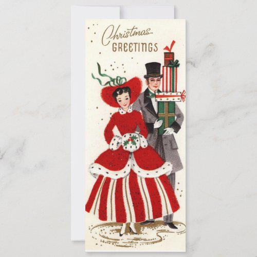 Vintage Christmas Couple Holiday Card