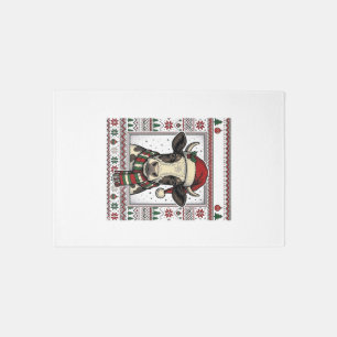 Vintage Christmas Cow Ugly Sweater Shirt Design_1 Rug