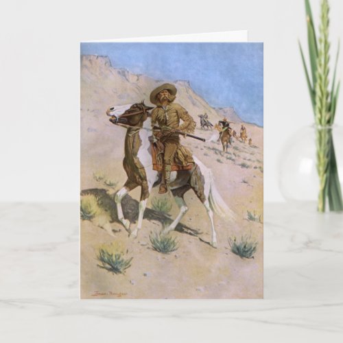 Vintage Christmas Cowboys The Scout by Remington Holiday Card