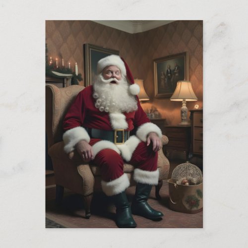 Vintage Christmas Creepy Santa Postcard