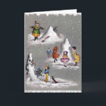 Vintage Christmas Creepy Snowman Card<br><div class="desc">Vintage Christmas card with a creepy snowman.</div>
