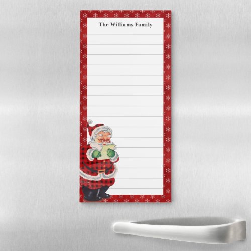 Vintage Christmas Custom Lined Fridge Magnetic Notepad