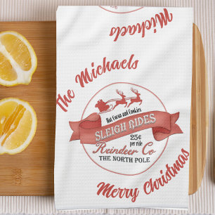 Vintage Christmas Cute Personalized Kitchen Towel