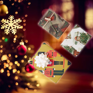 Vintage Christmas Decor Wrapping Paper Sheets