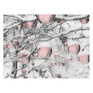Vintage Christmas Decorations in Snowed Trees  Tablecloth