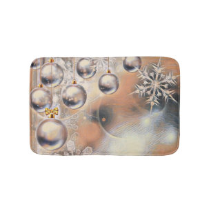 Vintage Christmas Decorations Ornaments   Bath Mat