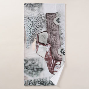 Vintage Christmas Decorations Ornaments Bath Towel Set