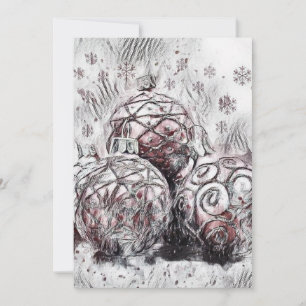 Vintage Christmas Decorations Ornaments Stone Coa Invitation