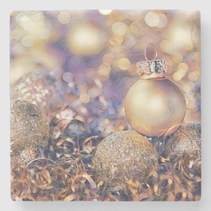Vintage Christmas Decorations Ornaments Stone Coaster