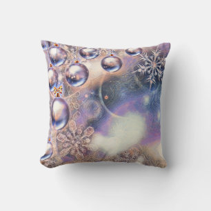 Vintage Christmas Decorations Ornaments Throw Pillow