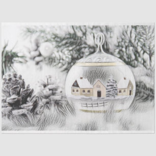 Vintage Christmas Decorations Ornaments  Tissue Paper