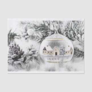 Vintage Christmas Decorations Ornaments Watercolor Tissue Paper