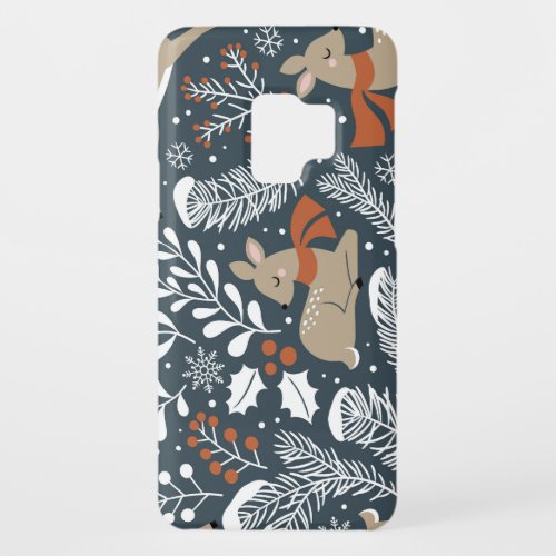 Vintage Christmas deer festive design Case_Mate Samsung Galaxy S9 Case