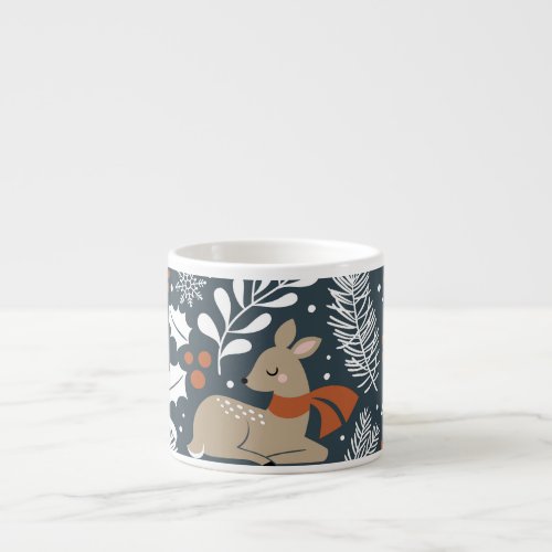 Vintage Christmas deer festive design Espresso Cup