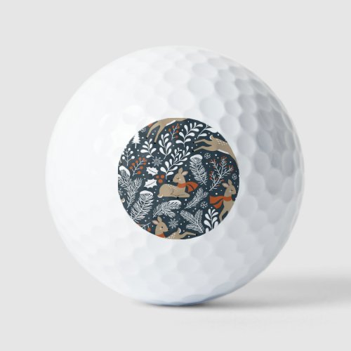 Vintage Christmas deer festive design Golf Balls