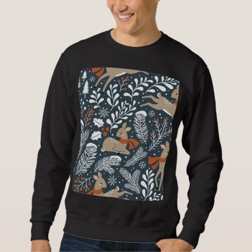 Vintage Christmas deer festive design Sweatshirt