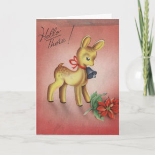 Vintage Christmas Deer Holiday Card