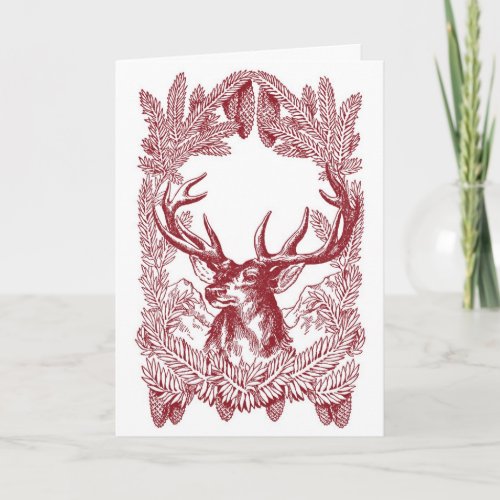 Vintage Christmas Deer Holiday Card