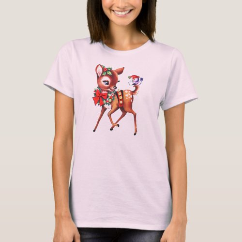 Vintage Christmas Deer T_Shirt