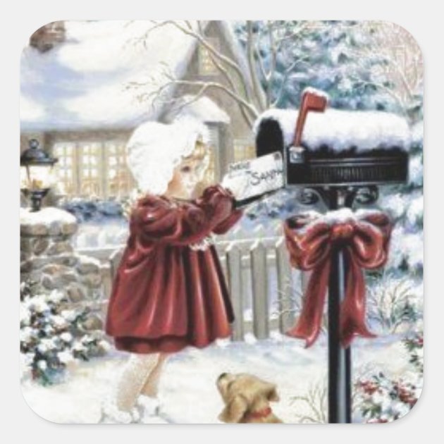 Vintage Christmas Delivery Square Sticker